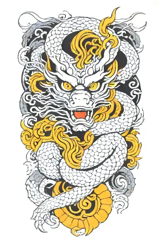 dragon with third eye  tattoo design idea