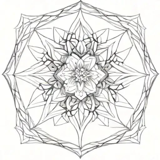 sacred flower geometry pattern shading tattoo design idea
