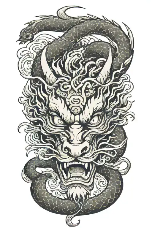 dragon with third eye steaming out of his mouth  tattoo design idea