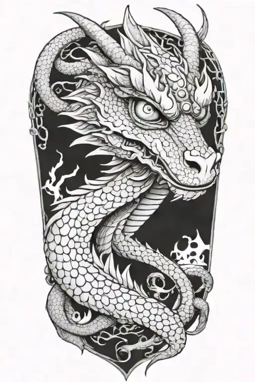 dragon with third eye  tattoo design idea