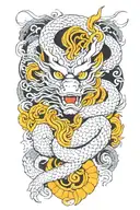 dragon with third eye  tattoo design idea