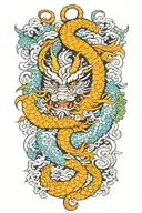 dragon with third eye  tattoo design idea