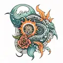 33 hrs sound waves tattoo design idea