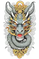 dragon with third eye  tattoo design idea