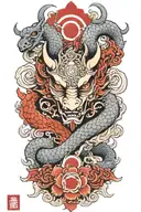 dragon with third eye  tattoo design idea