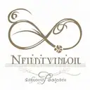 infinity symbol with dog footprint and letters m, a and r tattoo design idea