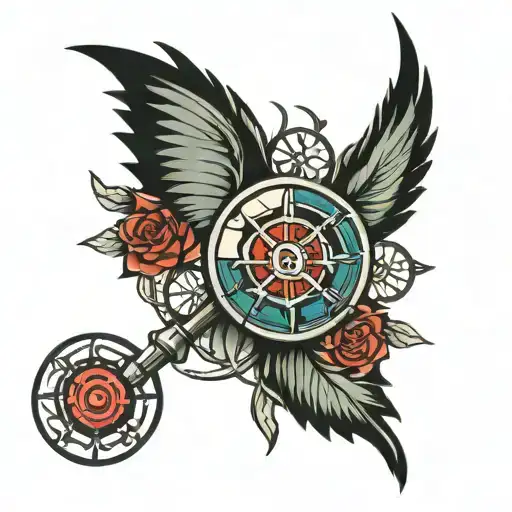 Pharmacy symbol with FAL and target tattoo design idea