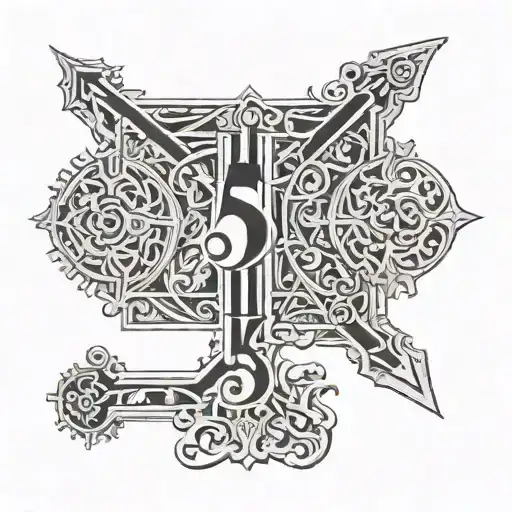 Roman numeral 5 tattoo design idea