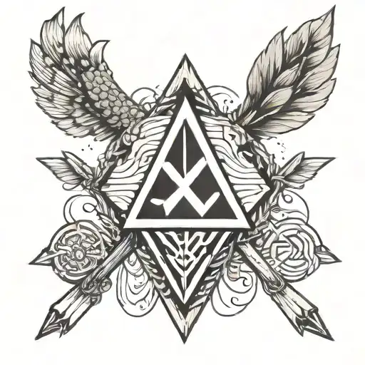 friendship with arrows viking triangle tattoo design idea