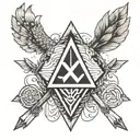 friendship with arrows viking triangle tattoo design idea