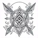 friendship with arrows viking triangle tattoo design idea