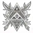 friendship with arrows viking triangle tattoo design idea