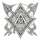friendship with arrows viking triangle tattoo design idea