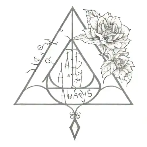 deathly hallows "always" quote from harry potter tattoo design idea