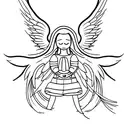 angel crying tattoo design idea