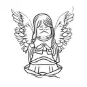 angel crying tattoo design idea