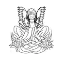angel crying tattoo design idea