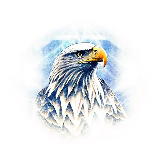 eagle with wings tattoo design idea