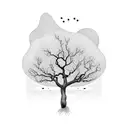 A bare tree with roots forming the numbers 8.31 tattoo design idea