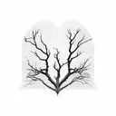 A bare tree with roots forming the numbers 8.31 tattoo design idea
