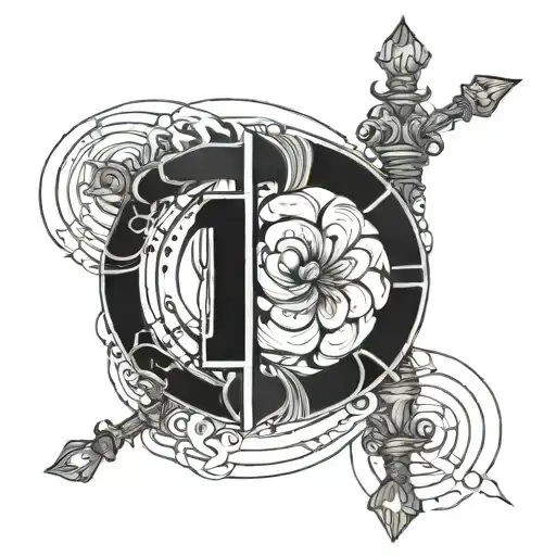 Double L that spinning it forms an F tattoo design idea