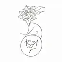 1972 2001 birth year tattoo design idea