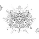 lsd, mdma, Psilocybine, Serotonin and Dopamine moleculas  tattoo design idea