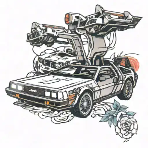 delorean tattoo design idea