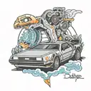 delorean tattoo design idea