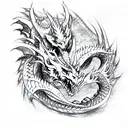 twin dragon tattoo design idea