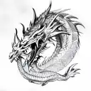twin dragon tattoo design idea