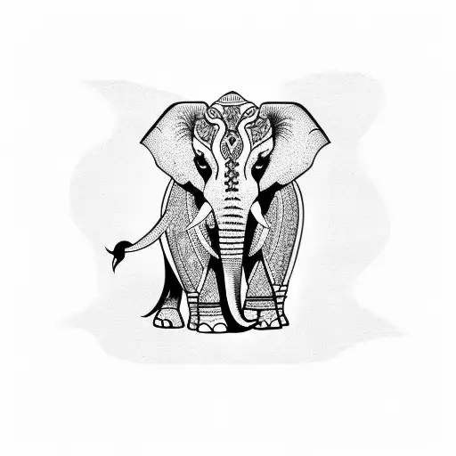 thai words, elegant, elephant, lotus tattoo design idea