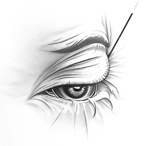 eye with tear drops watering flowers tattoo design idea