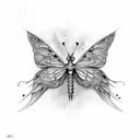 skeleton with butterfly wings tattoo design idea