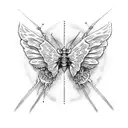 skeleton with butterfly wings tattoo design idea