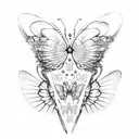skeleton with butterfly wings tattoo design idea