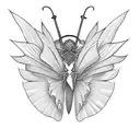 sword with butterfly wings tattoo design idea