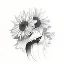 An actor emoting passionately on a theater stage, with a backdrop of vibrant wildflowers tattoo design idea