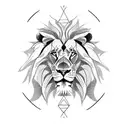 A sheet of scripture from the Bible forming the shape of a lion's face tattoo design idea
