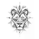 A sheet of scripture from the Bible forming the shape of a lion's face tattoo design idea