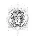 A sheet of scripture from the Bible forming the shape of a lion's face tattoo design idea
