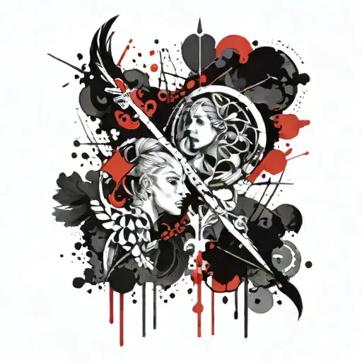 Gemini and Pisces tattoo design idea