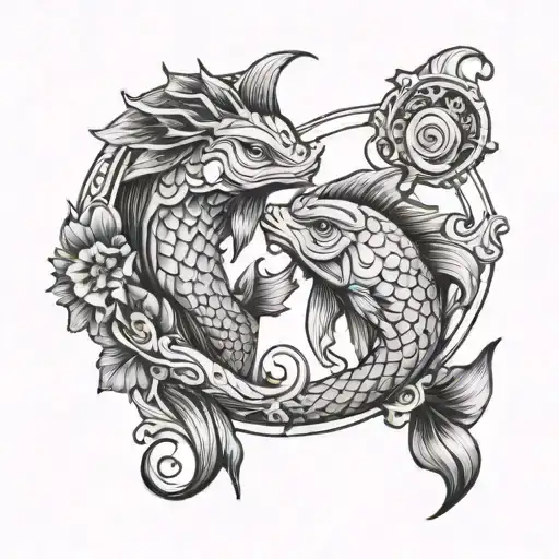 Gemini and Pisces tattoo design idea
