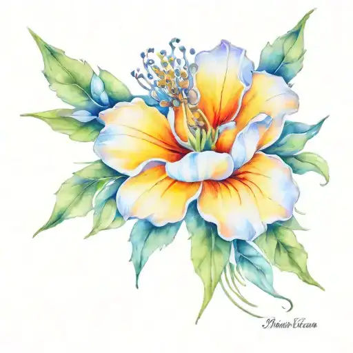 November and July birth flower in remembrance   tattoo design idea
