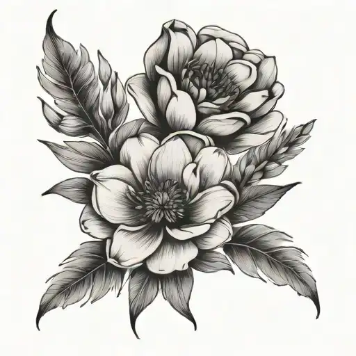 November and July birth flower   tattoo design idea