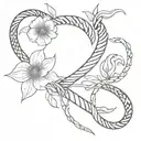 flowers snakes dagger intertwined tattoo design idea
