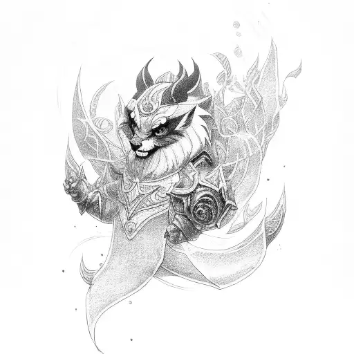 kindred spirit blossom league of legends tattoo design idea