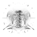 things i like: sunset, dumbbell, beach,lights tattoo design idea