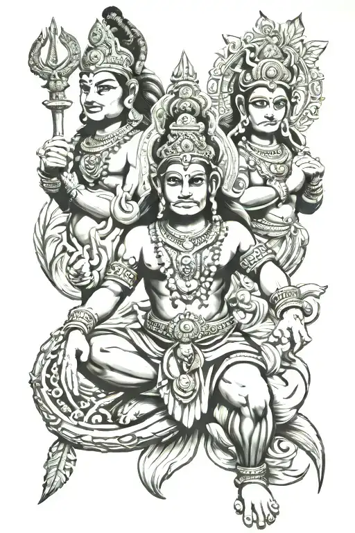 Black and Grey "Symbolism Of The Hindu Gods Hanuman,..." Tattoo Idea