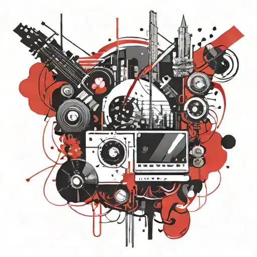 chemistry, music, architecture, literature tattoo design idea